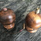 Pair of solid wood ball lamp bases