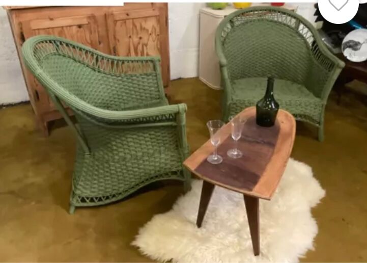 Paire de fauteuils rotin