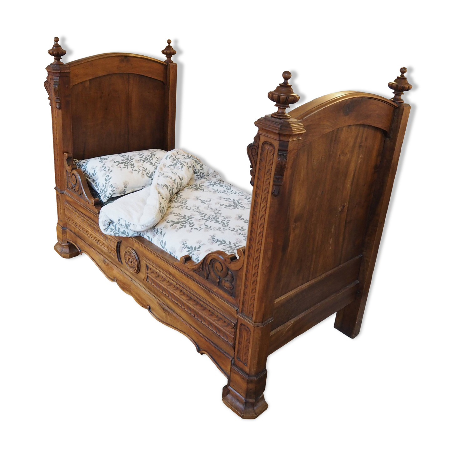 Antique carved wooden bed