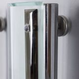 Pair of vintage 1960s metal and glass wall lamps, Italian design