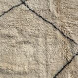 Moroccan carpet beni ouarain white - 303 x 357 cm