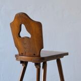 Brutalist oak bar chair | Germany | 1950s