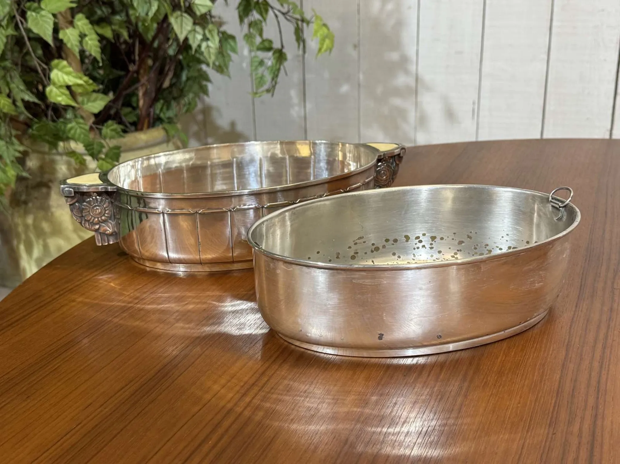 Silver-plated metal jardinière from the Art Deco period - Saglier Frères