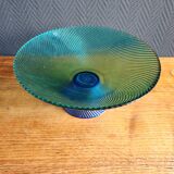 Vintage Glass Blown Fruit Bowl – Blue and Green Design Centrepiece