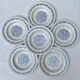 6 hollow plates blue flowers