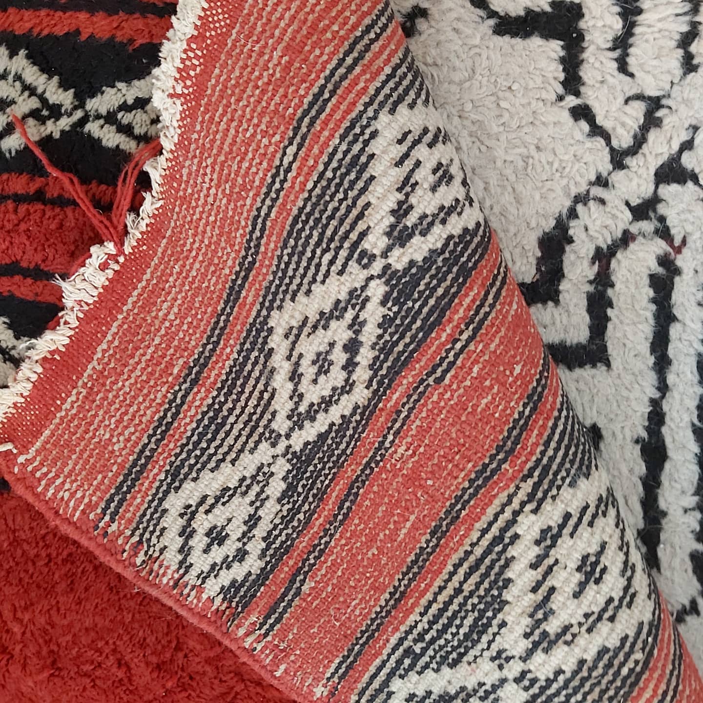 Vintage Berber wool carpet