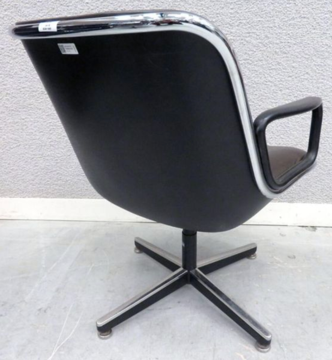 Pollock executive desk chair 1st edition Knoll vintage dark brown leather