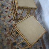 Pair of vintage rattan bedside tables