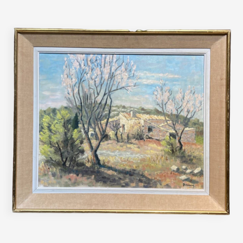 Framed by a landscape signed Mouries annotated "March 64".