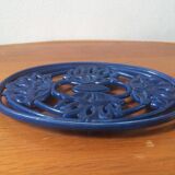Blue enameled cast iron trivet