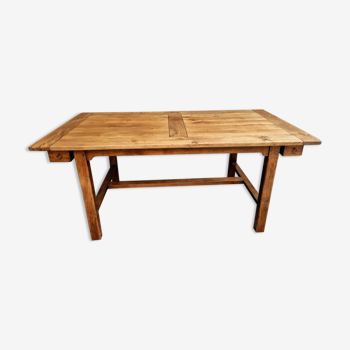 Table en chêne avec deux tiroirs