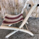 Chaise pliante enfant bebe bois et assise tissu vintage