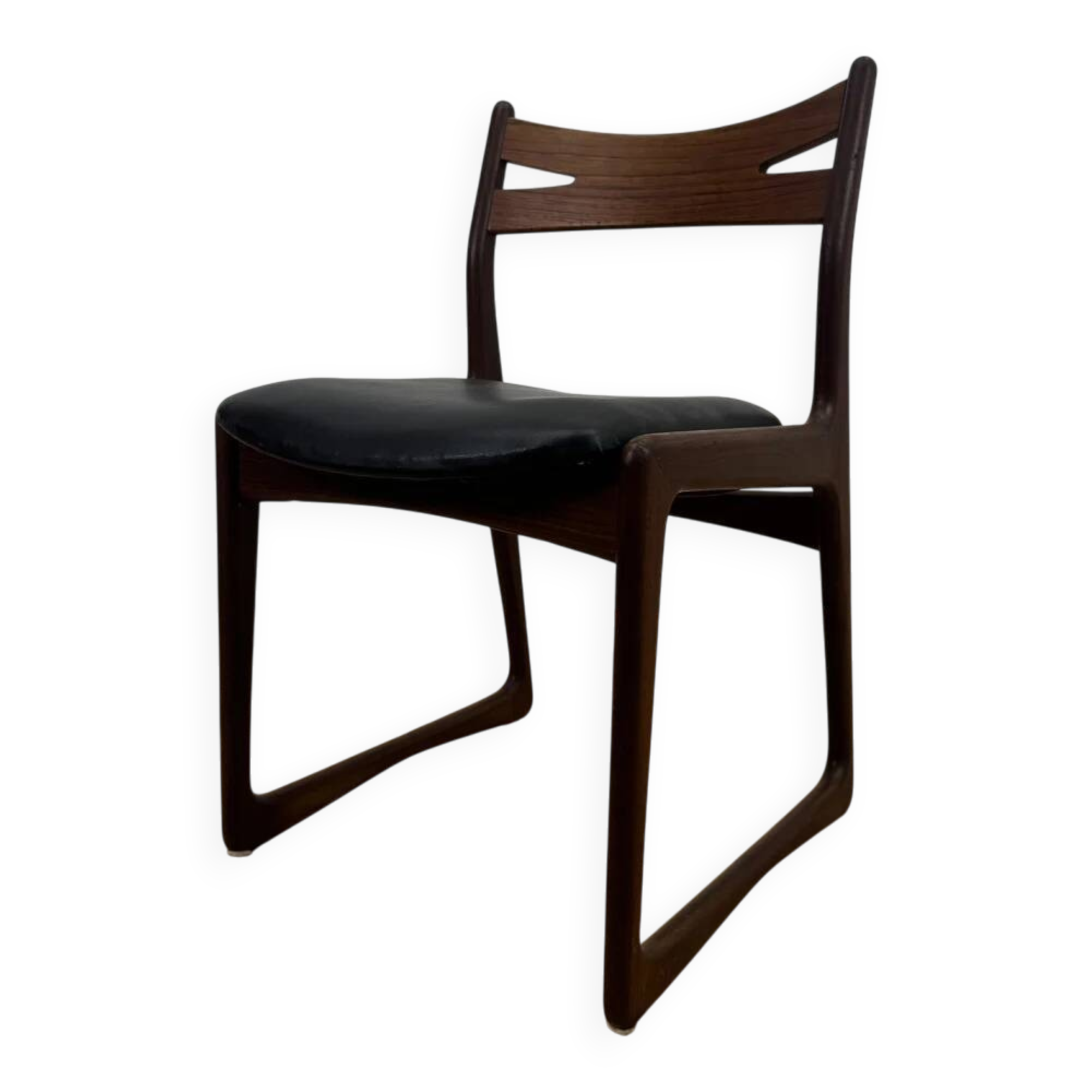 Chaise en teck rembourrée, années 1960