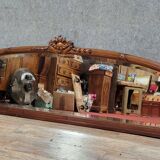 Huge Louis XVI style half-moon mirror in mahogany circa 1850