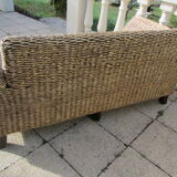 Bench in braided banana leaves