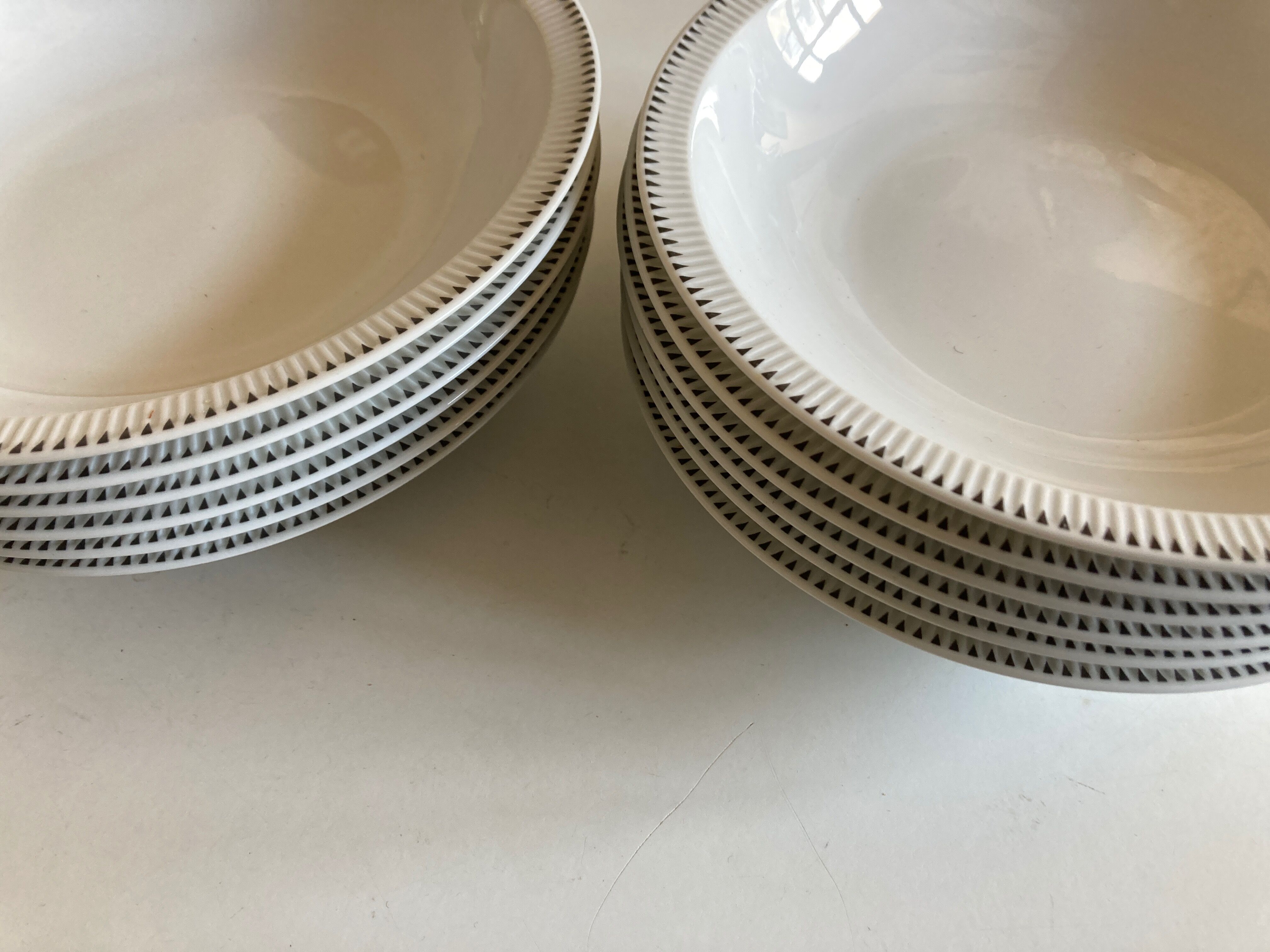 Set of 6 plates cap mid century neo classic Scandinavian 1960