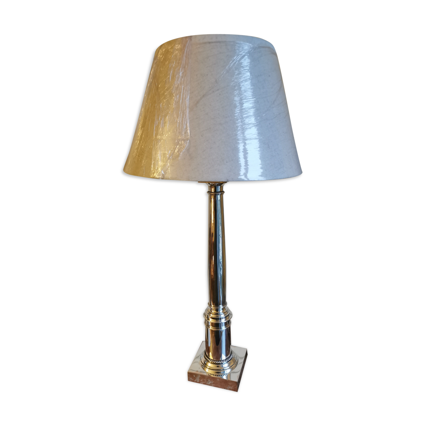 Silver metal lamp signed Plasait goldsmith