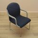Italian cantilever chair 1990s blue fabric upholstery