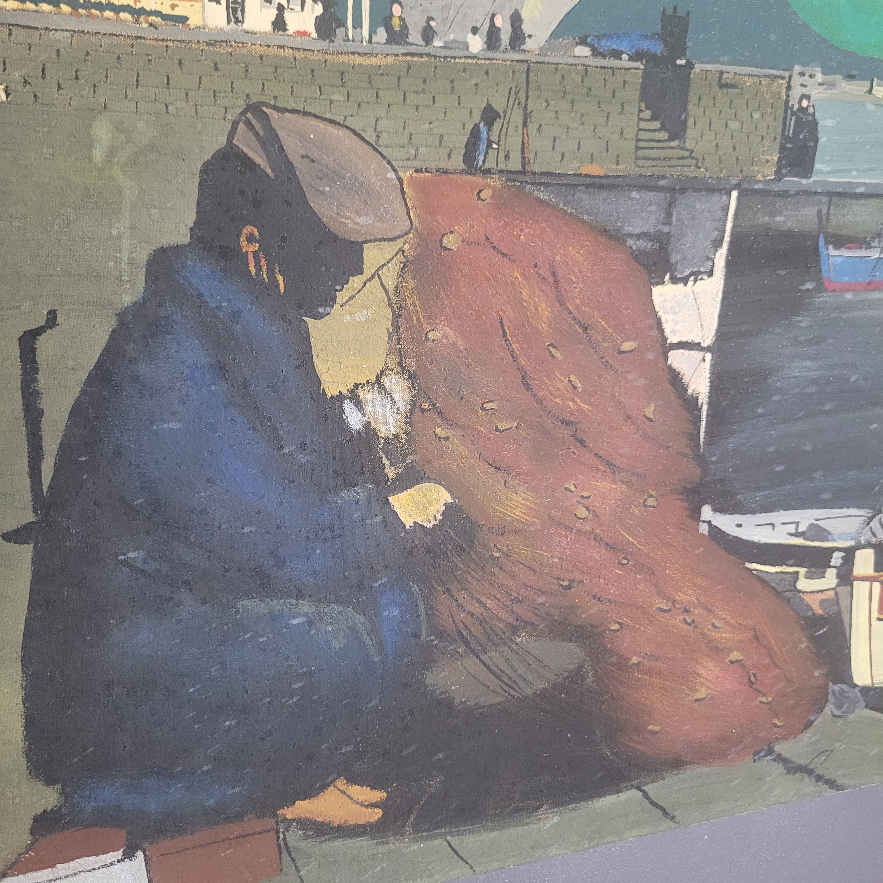 Oil painting on canvas in the style of Corto Maltes 20th century