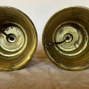 Old gilded bronze candle holder lamp bases