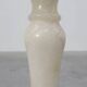 Italian Turned Alabaster Pedestal Column with Carved Leaf Capital