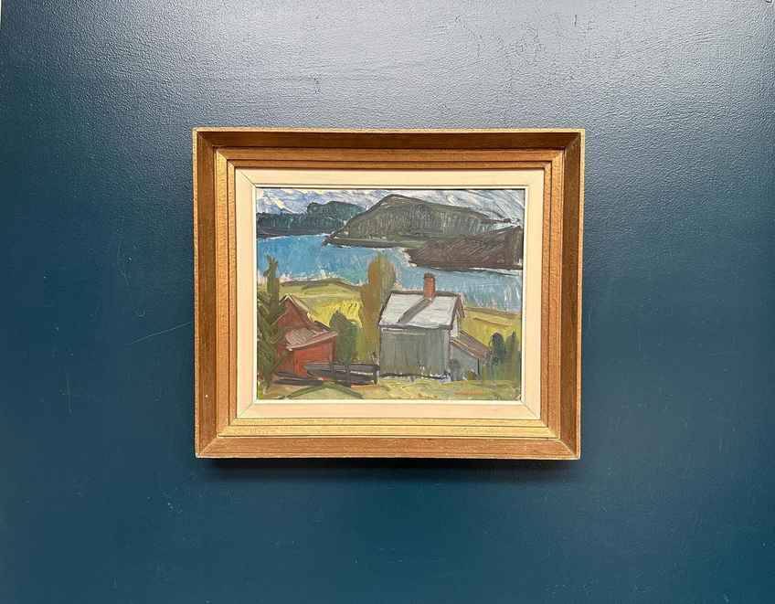 Swedish Oil on Panel – “Dockstafjärden” by Harald Öman
