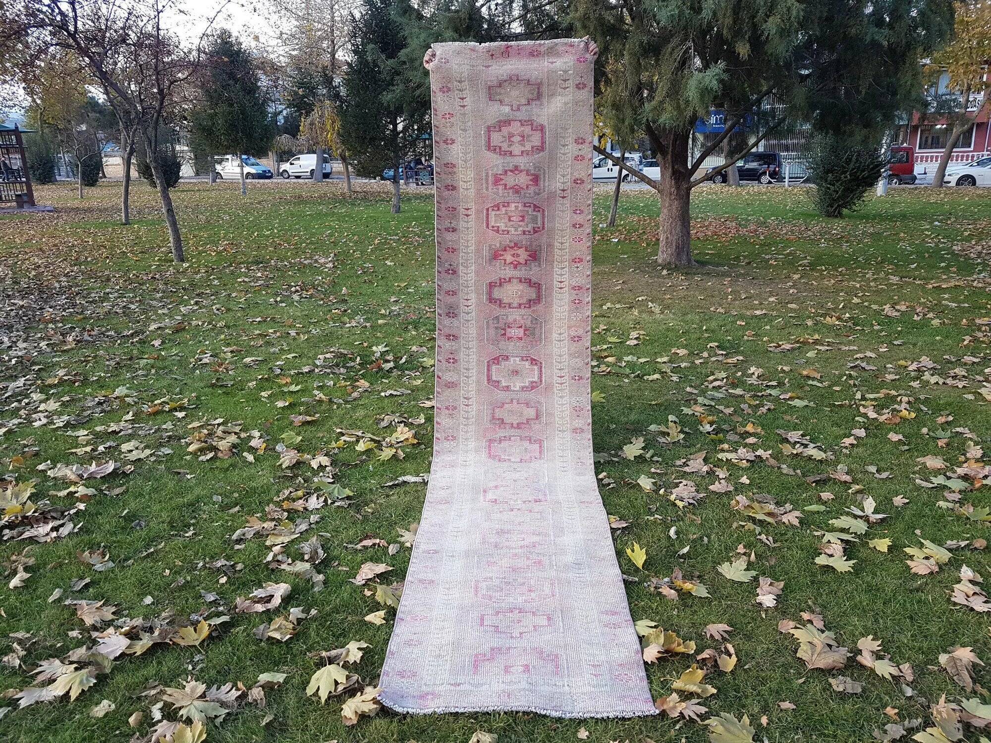 Vintage Turkish hallway rug 82x400 cm