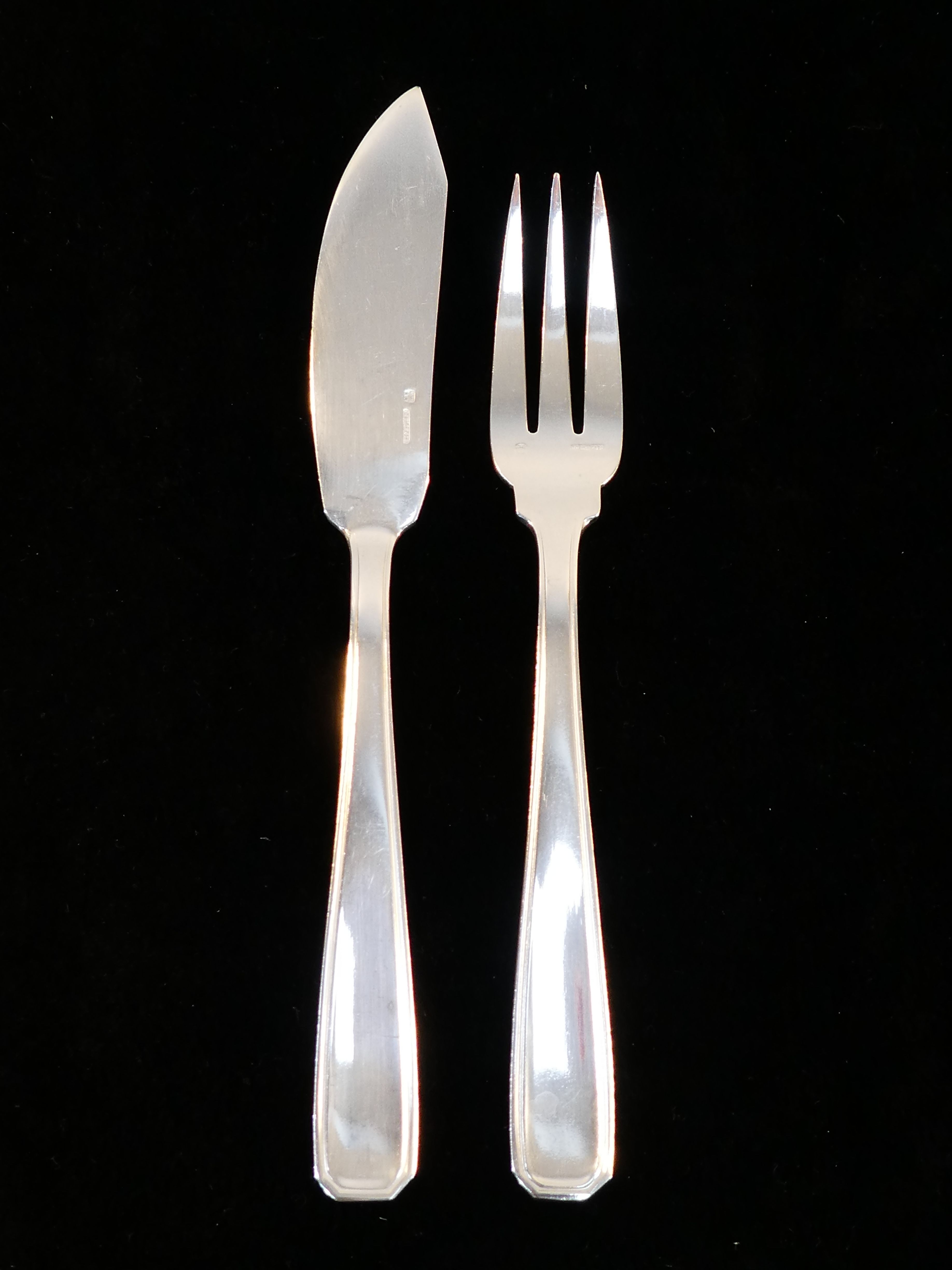 12 fish cutlery knife knife BOULENGER in silver metal Model SUZY
