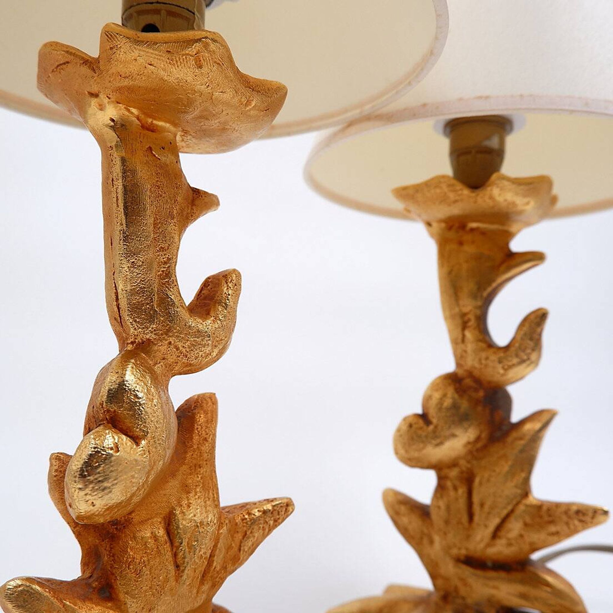 Sculptural Table Lamps with Plant Motif - G.Mathias, France, 1980s