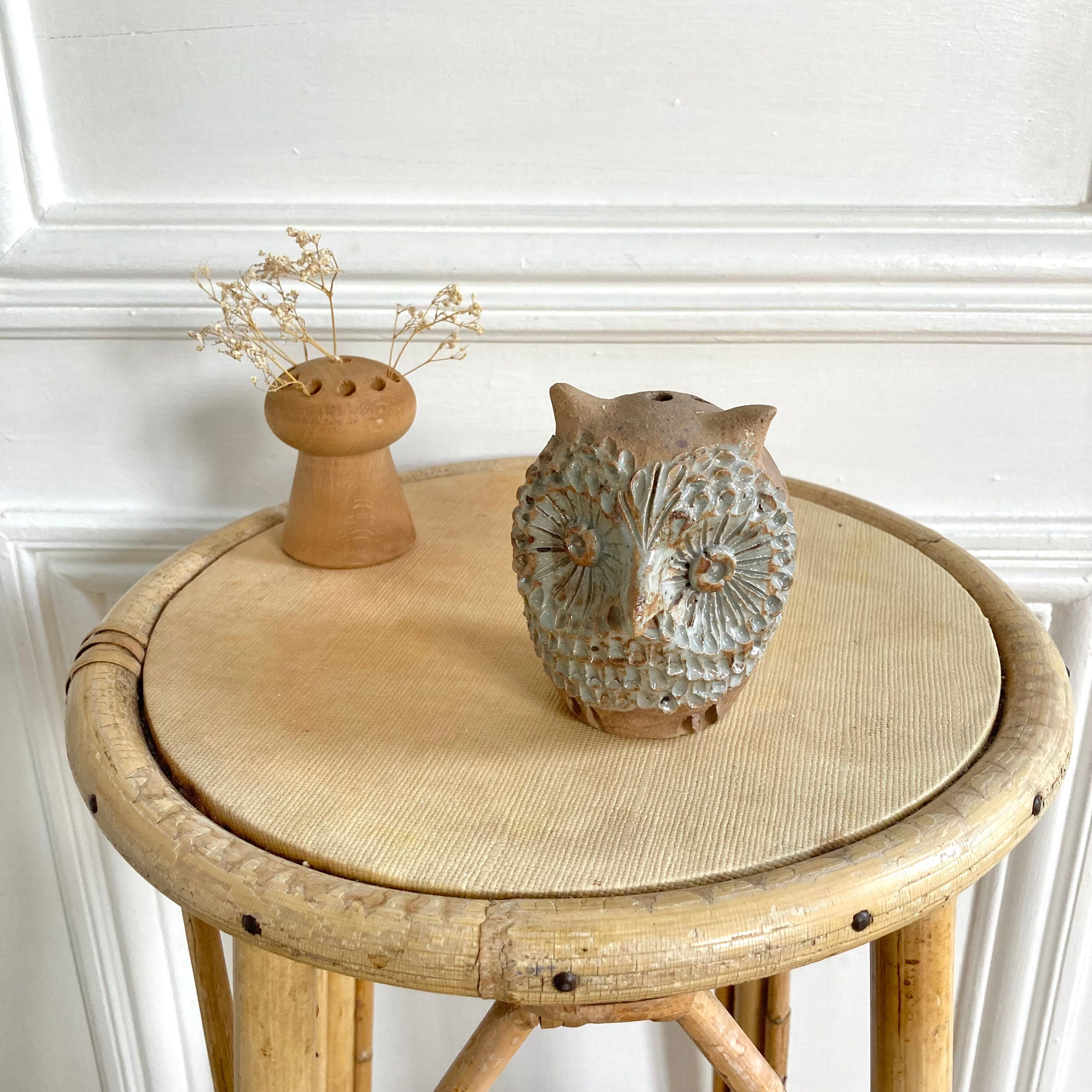Pique flowers owl zoomorphic ceramic owl 70