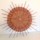Wicker sun mirror 36 cm/ vintage 60s-70s