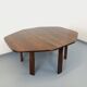 Vintage brutalist hexagonal dining table made of oak from the 1950s.