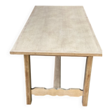 Renovated farmhouse dining table in raw wood 200cm 20th century
