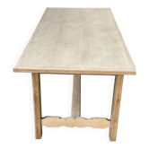 Table à manger de ferme rénovée en bois brut 200cm XXème