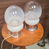 Pair of vintage space age lamps in murano glass 26x14 1960 to 70