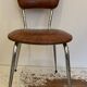 VINTAGE BROWN FAUX LEATHER CHAIR