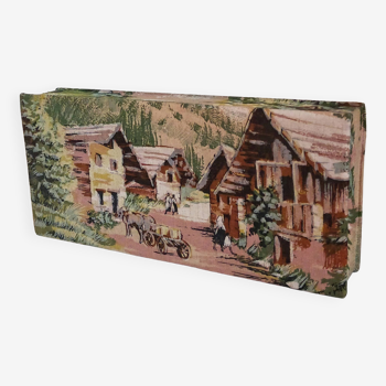 Padded fabric box in vintage mountain village
