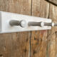 Patère Ancienne Porte Manteau Mural x4 Bois Blanc Vintage #E433