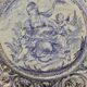 Large blue faience plate from Savona, Italy, 48 cm in diameter.