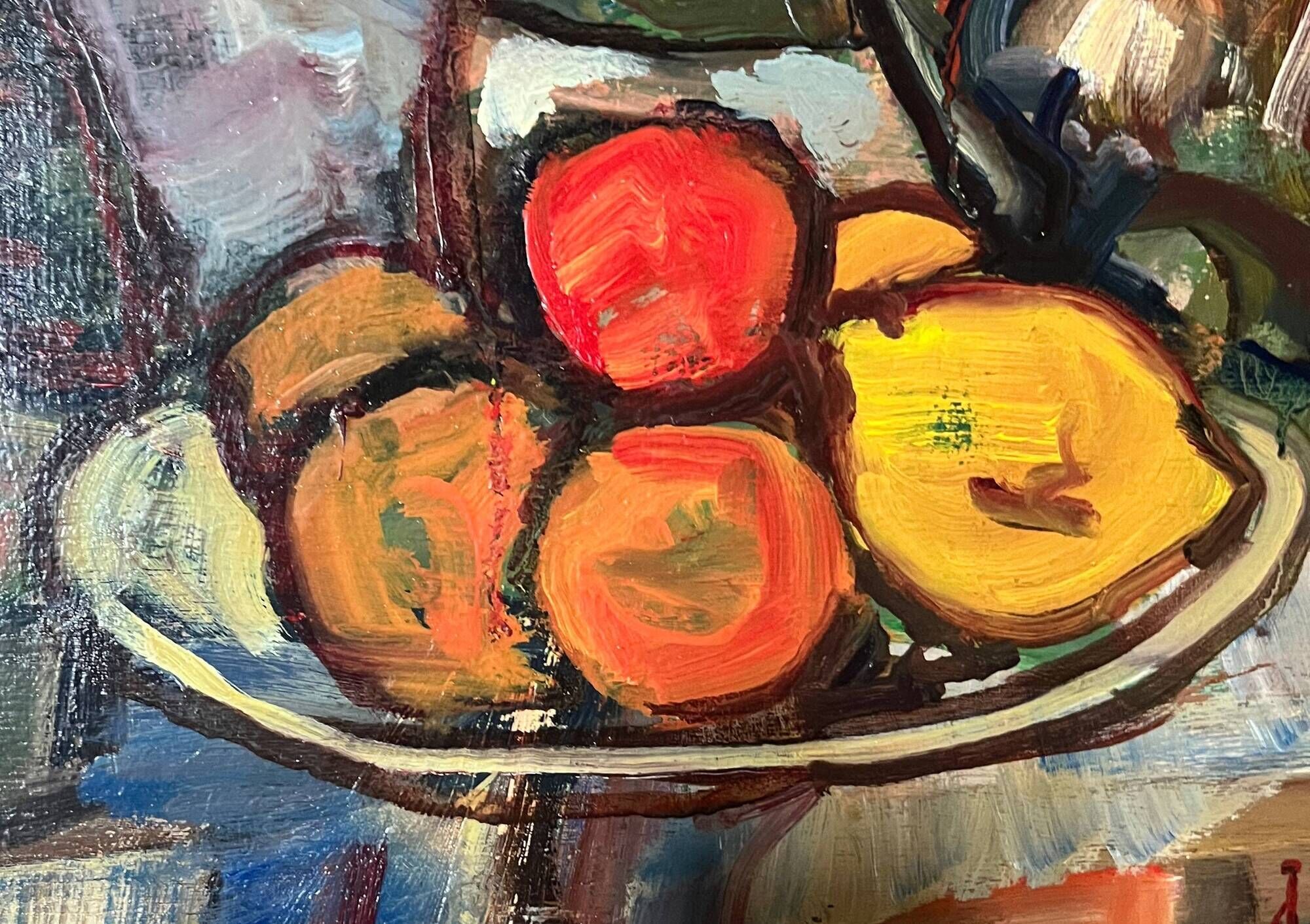 HST painting Jean RENAUT (1905-1979) "Still life with oranges and lemons" frame