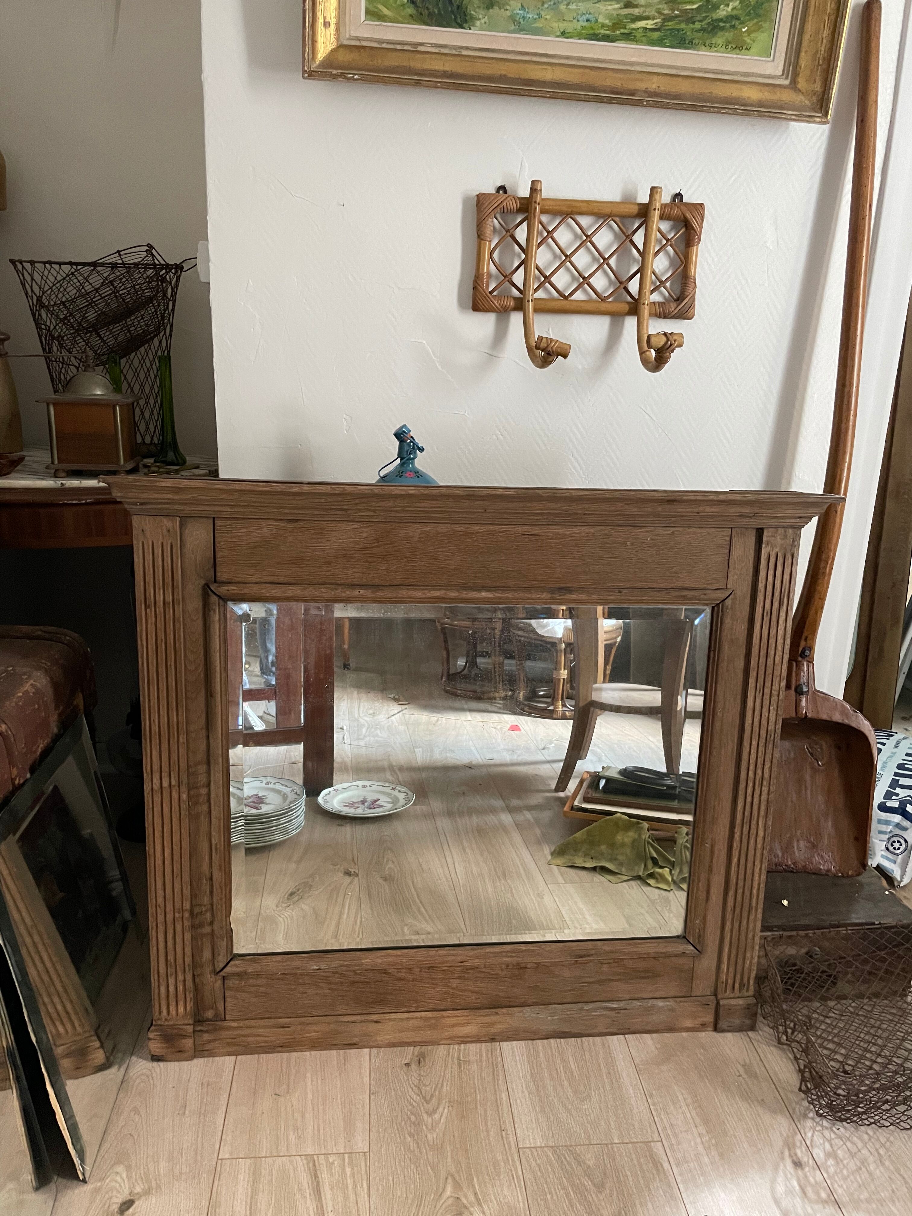 Wooded beveled mirror 85x97cm