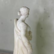 Alabaster sculpture, lady with a mask in the antique style, 19th century