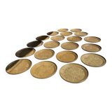 Set of 20 thick brown stoneware flared plates D22.5