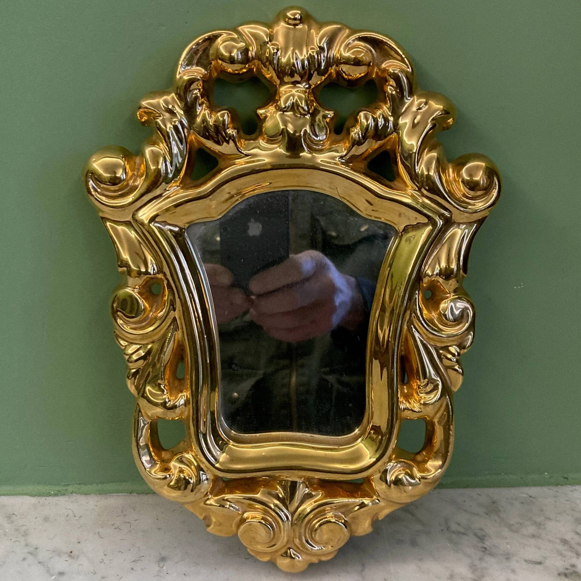Lembo François | Golden ceramic mirror | MCM | Rocaille
