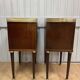 Pair of Louis XVI style bedside tables in mahogany
