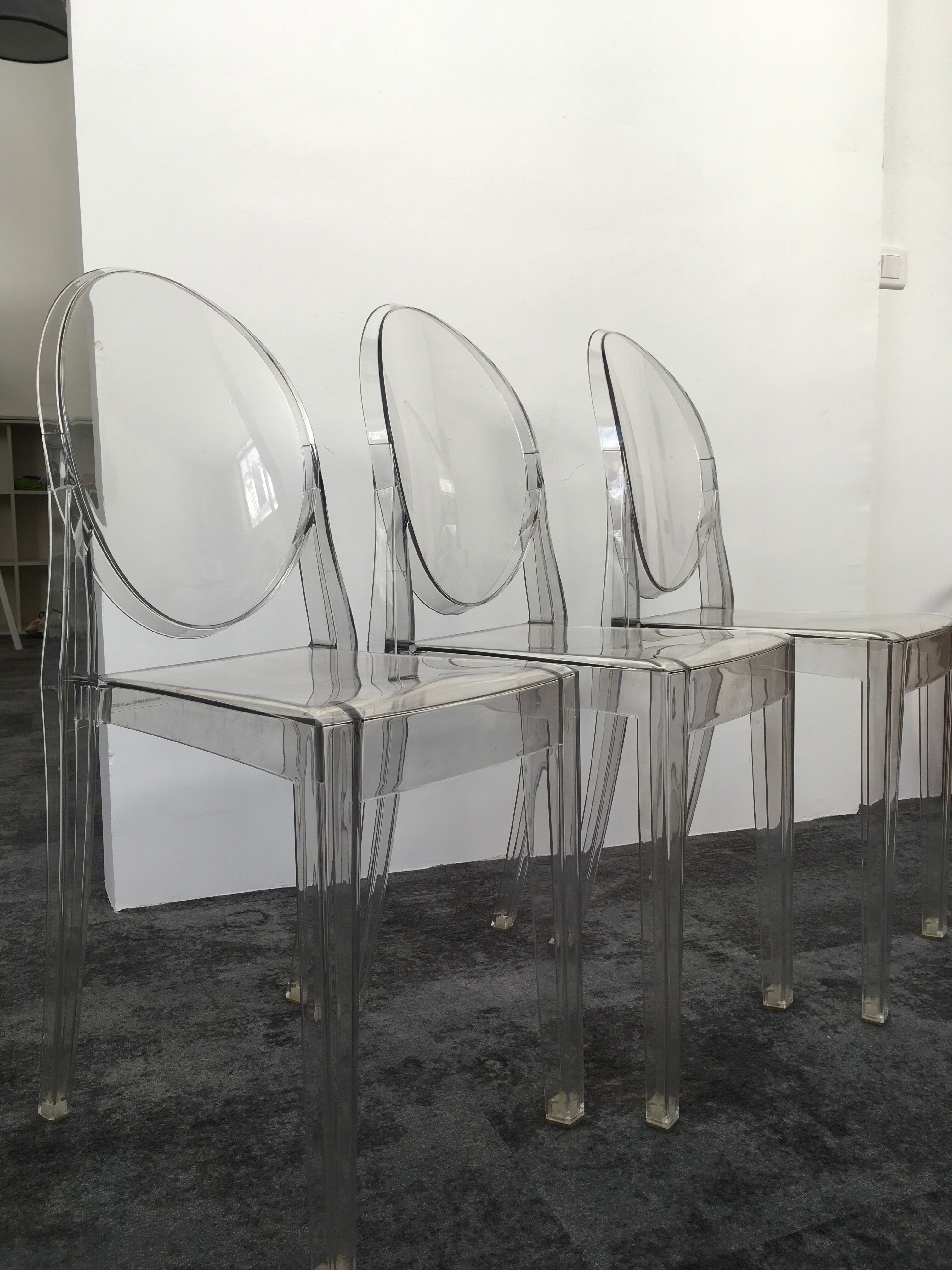 Lot de 3 chaises Kartell Ghost transparentes Selency