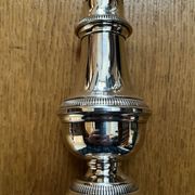 Baluster-shaped sprinkler with gadroons in silver-plated metal with 2 punches