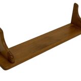 Vintage oak wall rack book shelf 1970s wood minimalist design