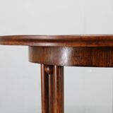 Vienna Secession coffee table in oak and brass, Czechoslovakia, 1920s.