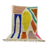 Tapis béni ourain marocain tissè main artisanal a motifs colorés 150/250 cm